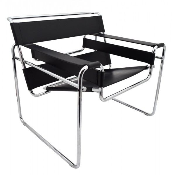 Wassily Chair - Original Knoll International - Bauhaus Designklassiker - Leder schwarz