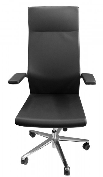 PROFIm - Chefdrehsessel mit Armlehnen - Sitz und Rücken Leder - schwarz