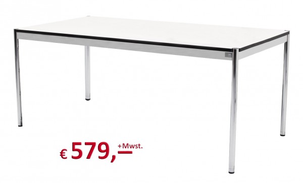 USM Haller Tisch - 175 x 100 cm - Tischbeine und Zarge: Stahl, verchromt - Tischplatte: Kunstharz