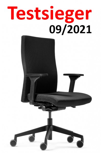 Testsieger 09/2021 - Dauphin - Bürostuhl 9248 mit hoher Rückenlehne - integrierter Lumbalstütze