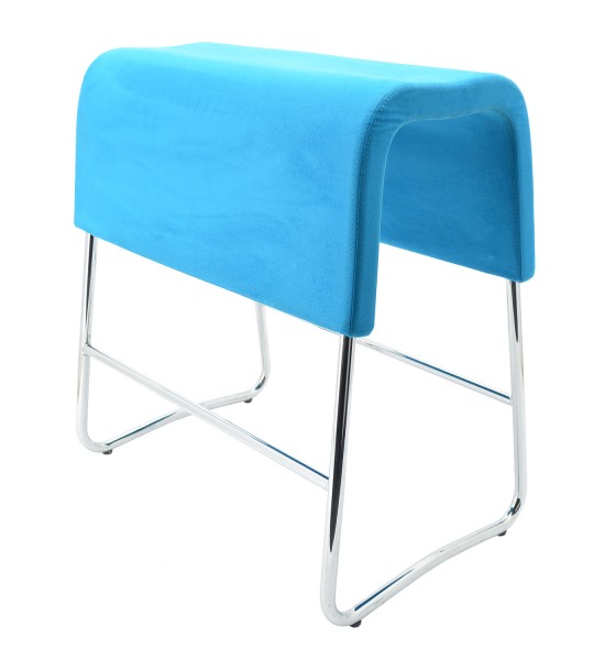 MATERIA - "PLINT" Hocker - hellblau - flexible & bequeme Sitzpositionen - Kufengestell aus Stahlrohr