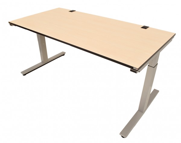 WINI - Schreibtisch - manuell höhenverstellbar - Platte Ahorn - Kabeldurchlass + Kabelwanne