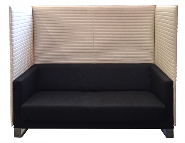 PROFIm - Sofa mit Akustikelement "VANCOUVER" - schwarz / beige - Gestell chrom