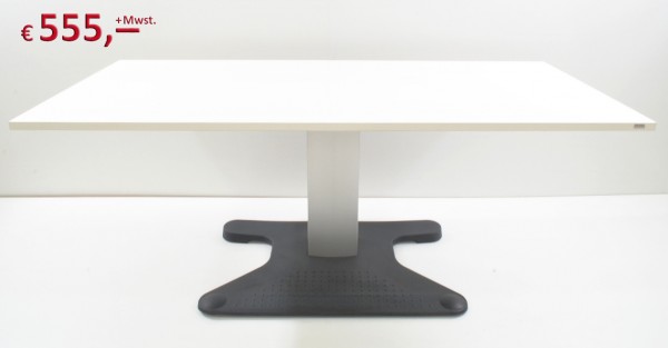 Rose + Krieger Schreibtisch - 180 cm, elektrisch höhenverstellbar - weiß - Platte neu