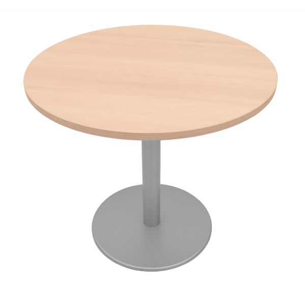 Steelcase - Beistell- oder Konferenztisch - Platte Eiche gekalkt - Gestell und Tellerfuß silber