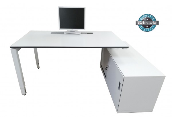 Angebot des Monats! - Steelcase - Schreibtisch mit Technikcontainerr - Ideal für HomeOffice
