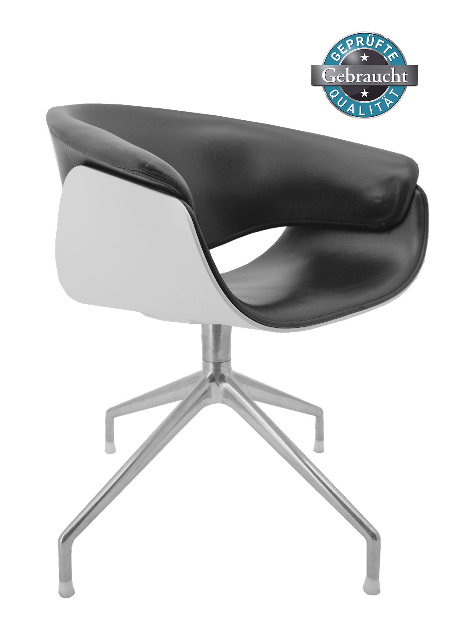 B&B Italia - Modell Sina - Design-Sessel - Bezug Leder - Kunststoff weiß