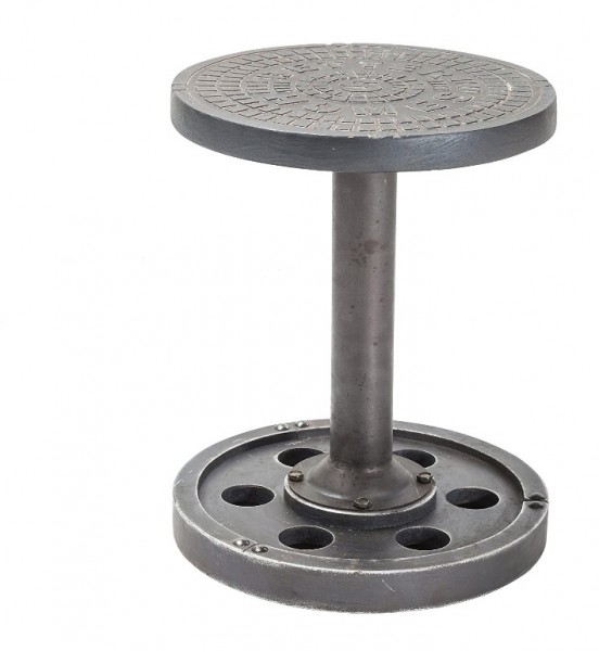 80683 - Kare Design - Hocker Profile - Durchmesser 34 cm - Metall