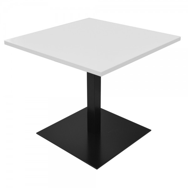 Steelcase - Beistell- oder Bistrotisch - Dekor weiß - Gestell schwarz - quadratisch 80 x 80 cm