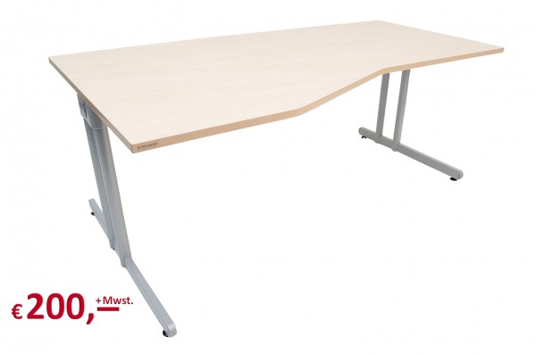 Vielhauer - System-Komfort Schreibtisch - Cockpit-Tisch - Platte: Ahorn Dekor - Gestell: alusilber -