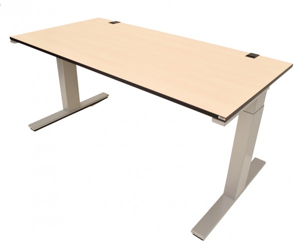 WINI - Schreibtisch - manuell höhenverstellbar - Platte Ahorn - Kabeldurchlass + Kabelwanne