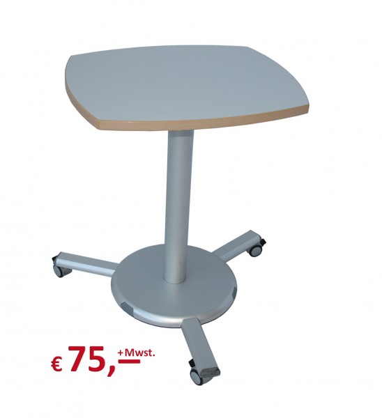 Tisch rollbar - Tischplatte: melaminbeschichtet - Kante: Buch-Nachbildung